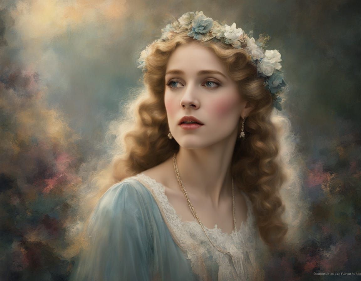 Vintage Movie Poster Portrait in Hyperrealistic Impasto Styl...