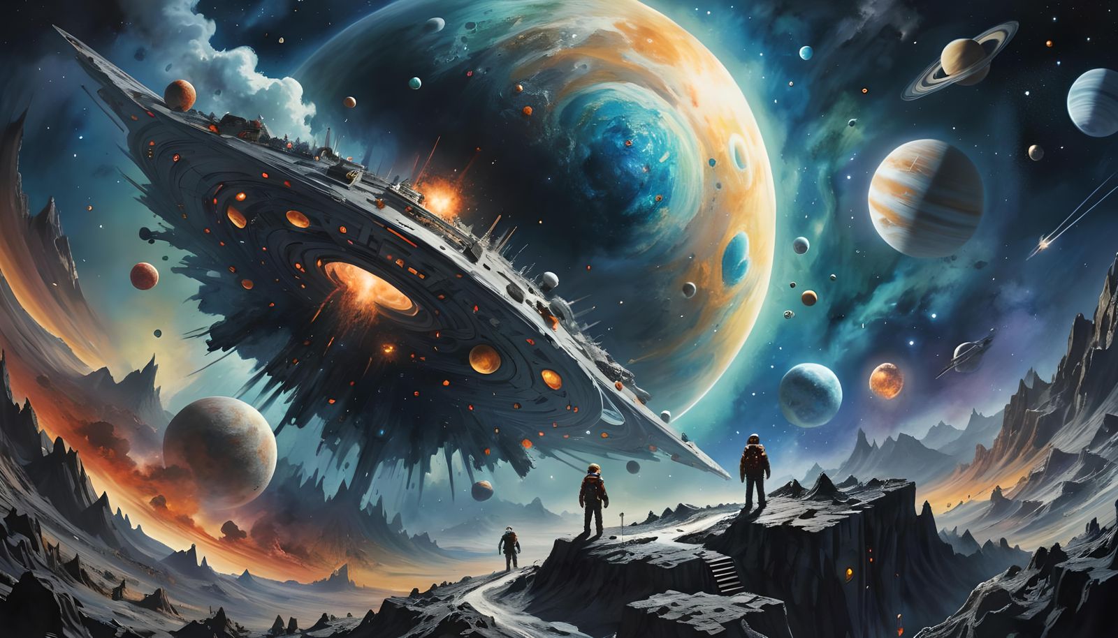 Cosmic Horror Journey as Hyperrealistic Watercolour