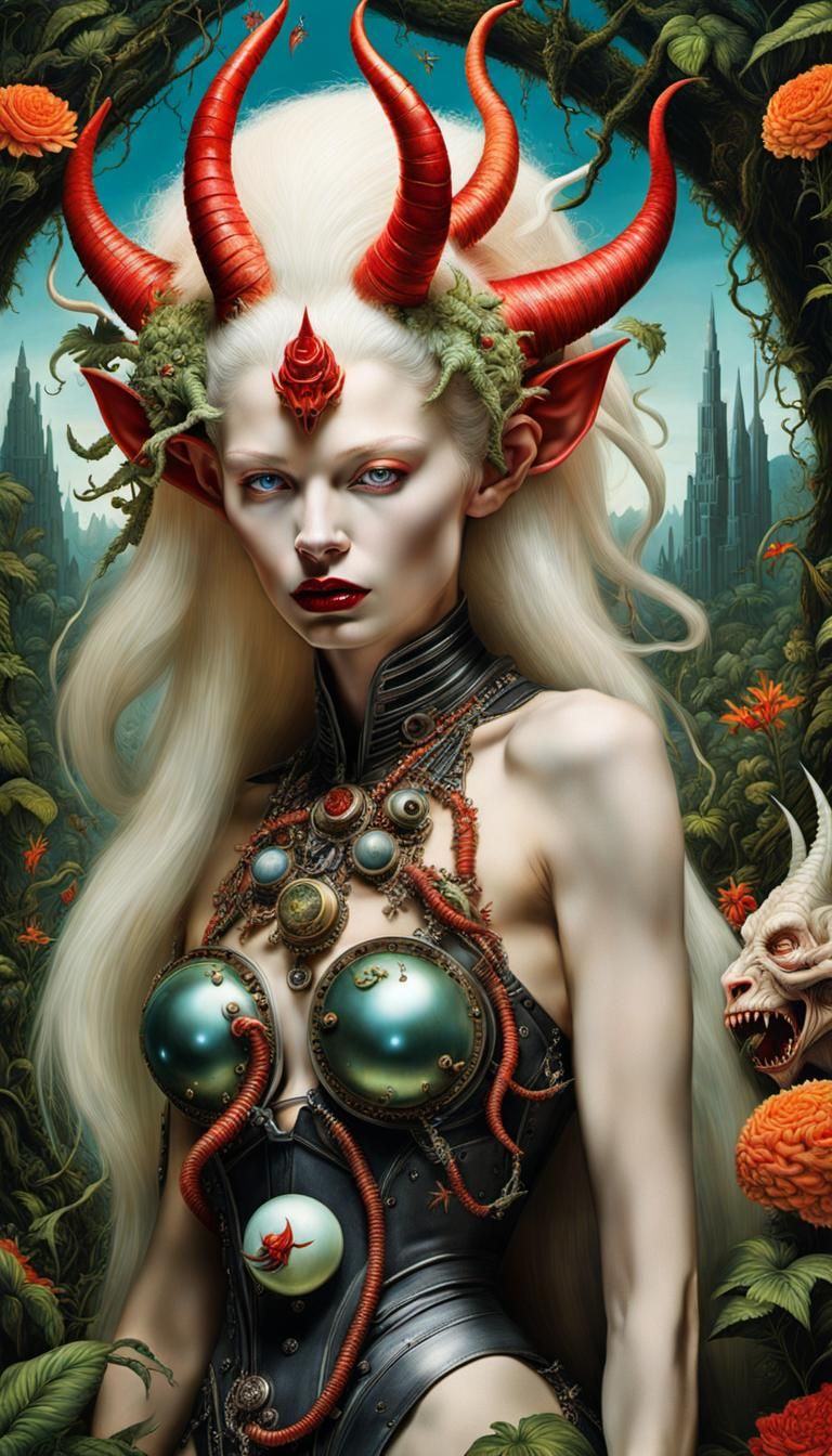 Surreal Gothic Masterpiece in Mixed Media Style