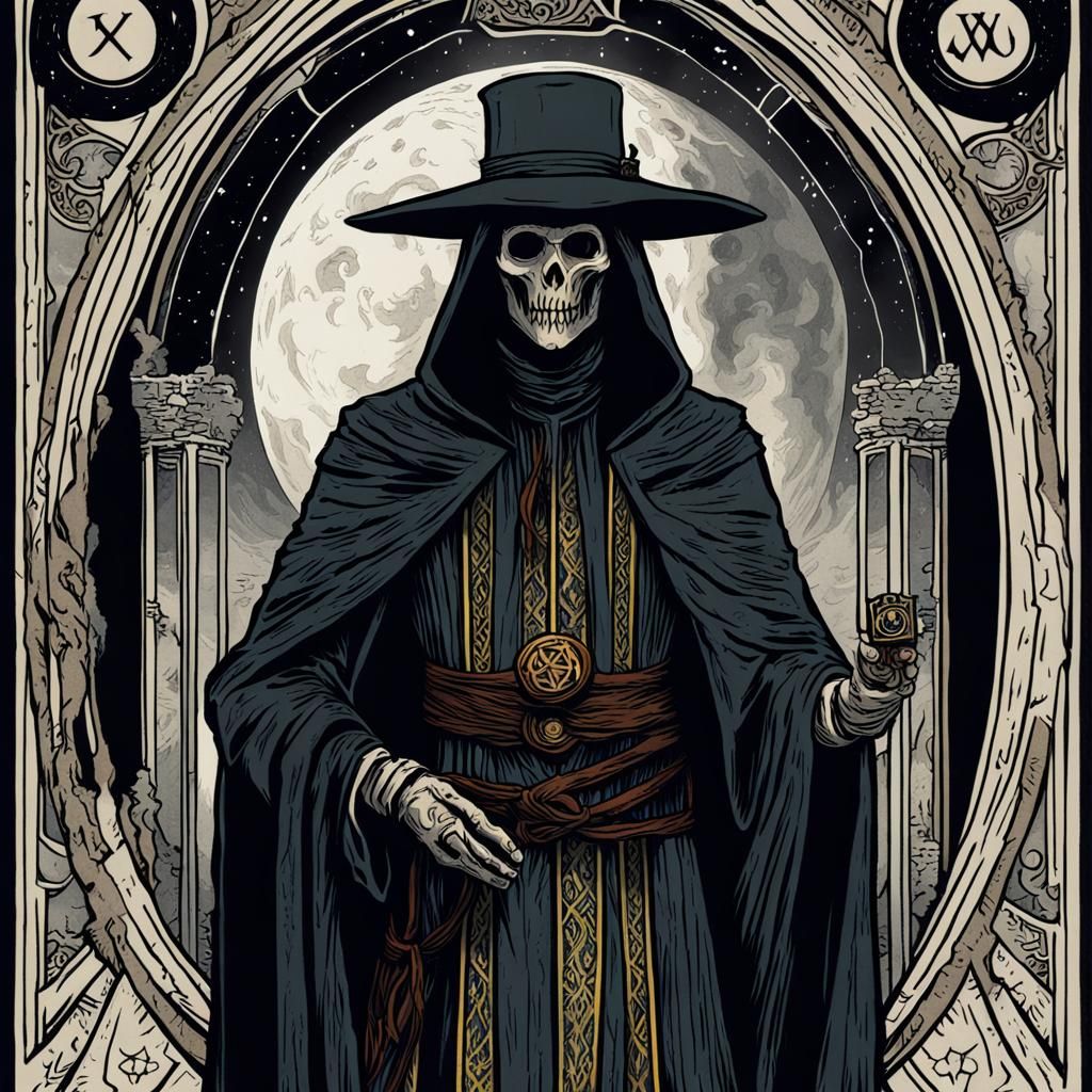 Mysterious Stranger Tarot Card Illustration