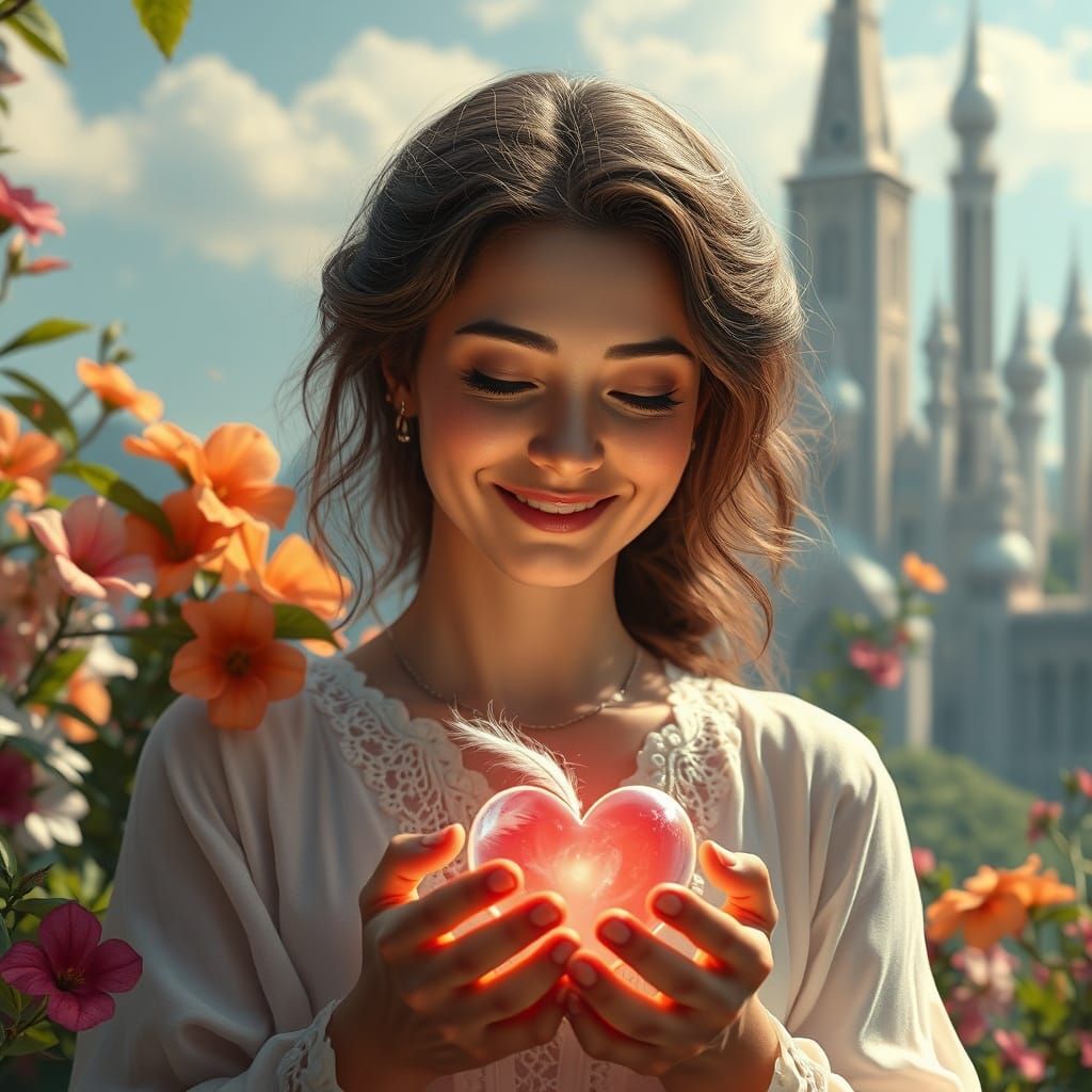 Whimsical Woman Embodies Love and Acceptance in Enchanted La...