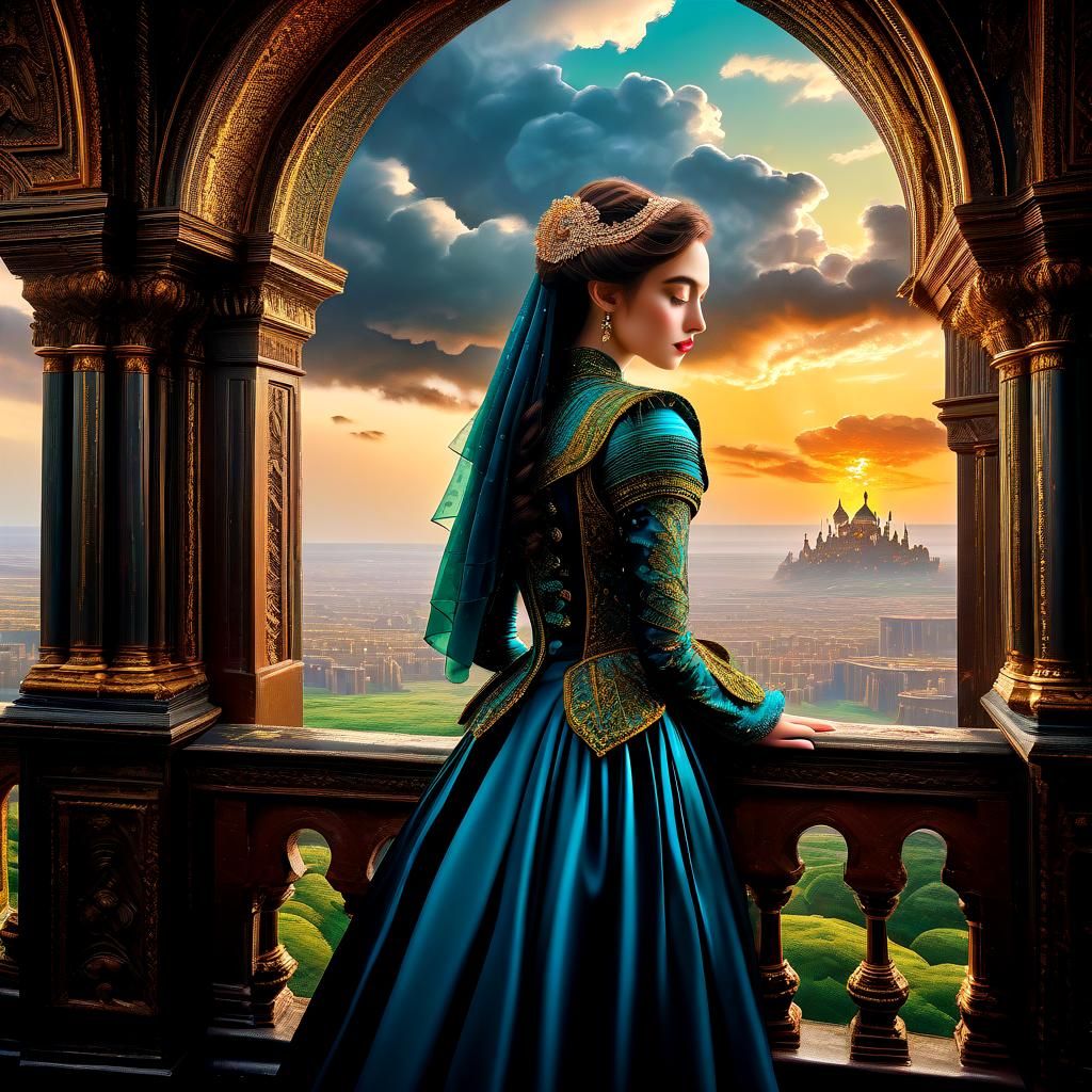 Epic Neo-Impressionist Digital Painting of Melancholy Love