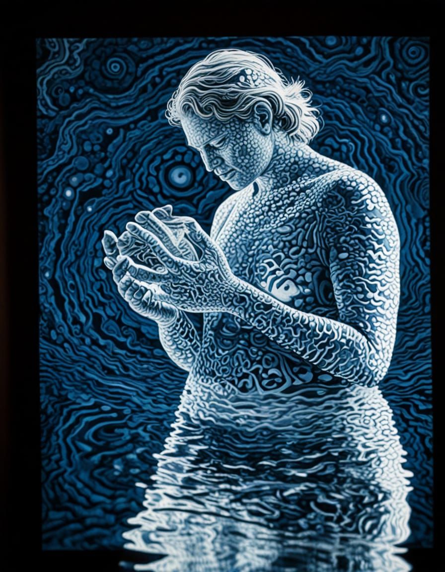 Escher-Inspired Aboriginal Map Reflection