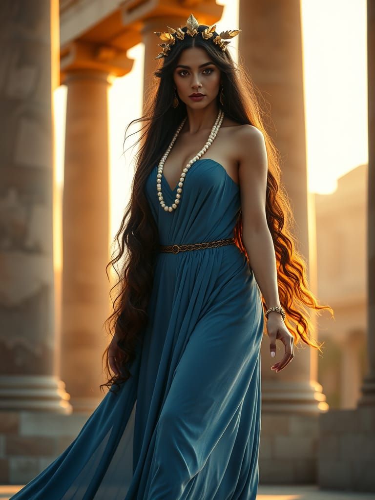 Goddess of Atlantis in Golden Light