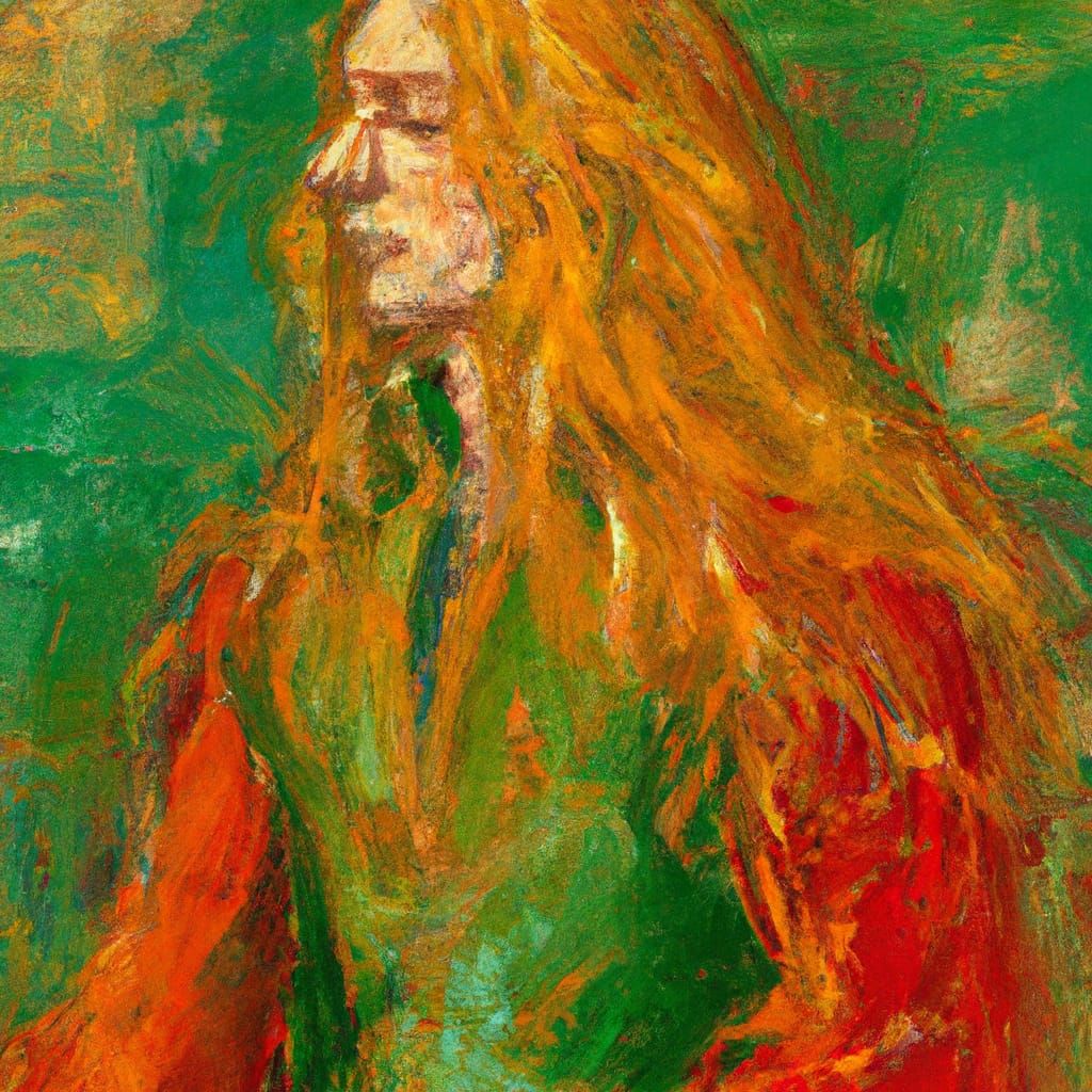 Golden Haired Youth in Gouache Style