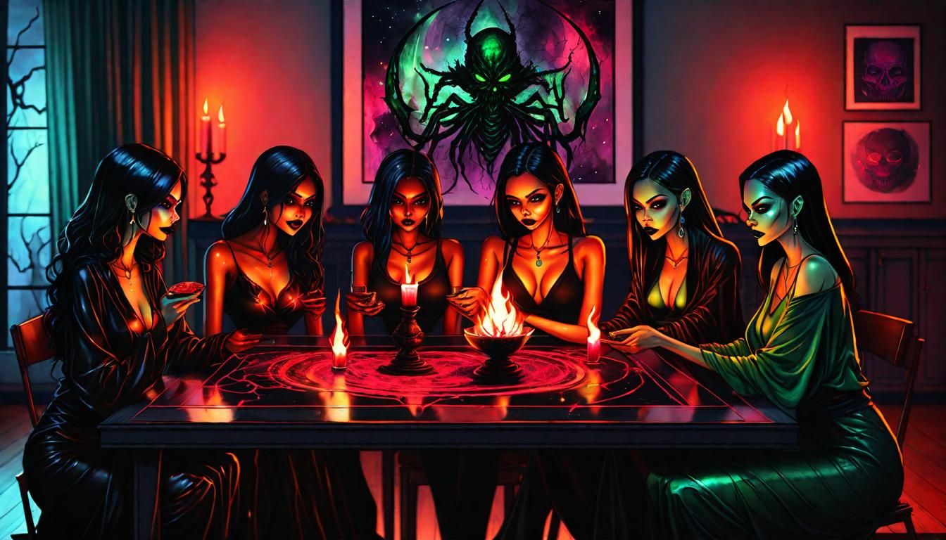 Sorority Witches' Dark Ritual: A Magali Villeneuve-Inspired ...