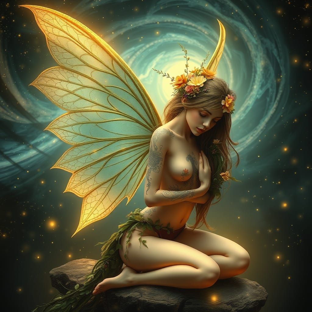 Ethereal Fairy in Starry Cosmos