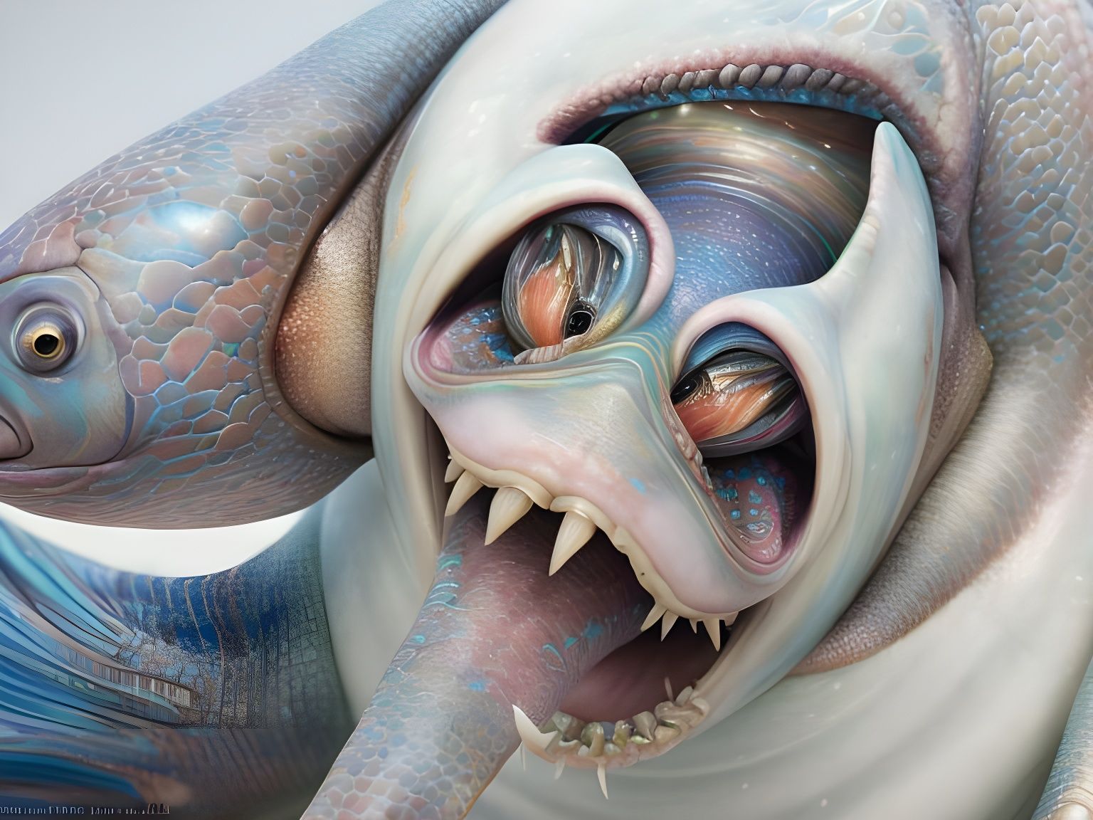Colorful Alien Fish in Hyperreal Style