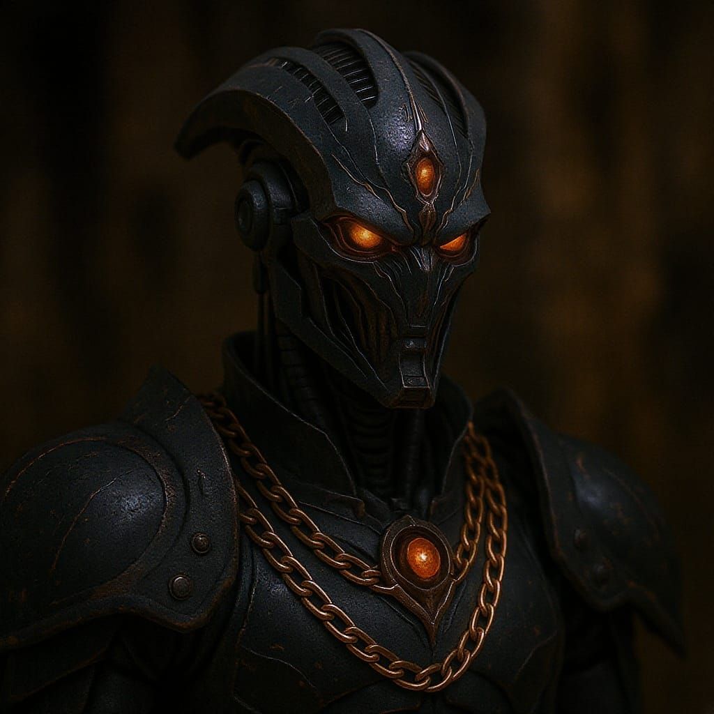 Regal Robotic Warrior in Ornate Armor