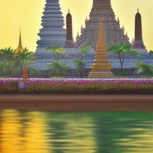 Wat Arun Temple, Bangkok: Oil Painting
