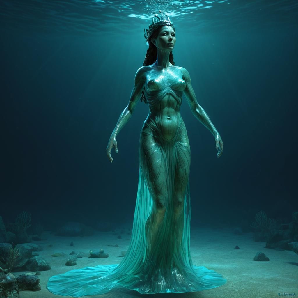 Deep-Sea Ruler in Bioluminescent 3D Render