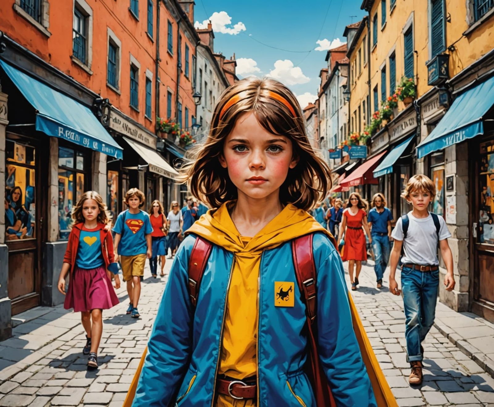 Cyberpunk Superheroine in Antifaz with Twin Swords