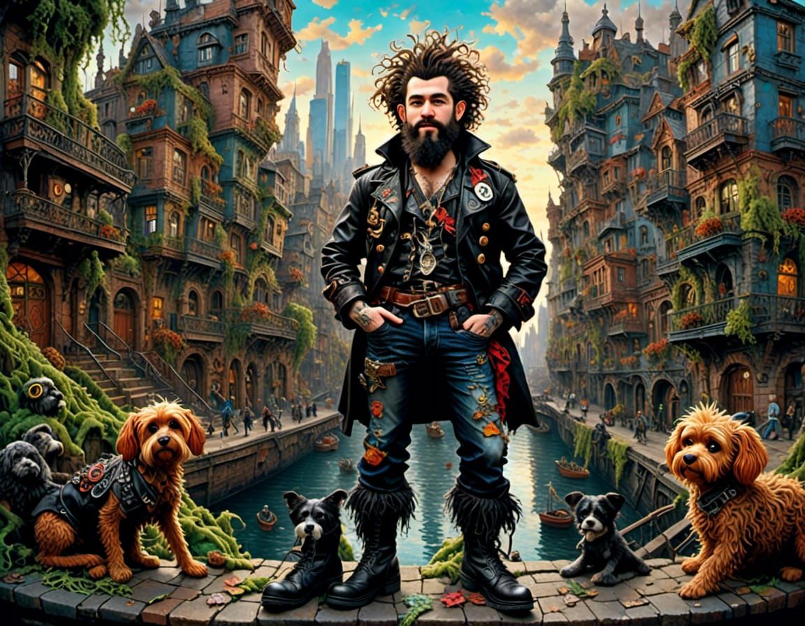 Handsome man in a fantasy world