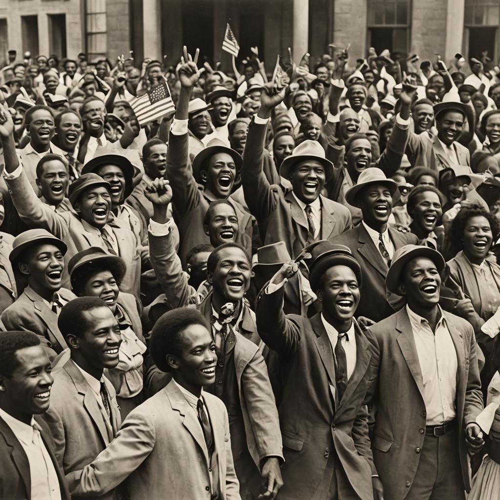African Americans Celebrate Freedom in Texas (Grayscale)