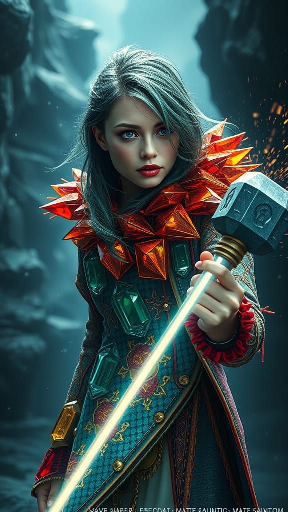 Epic Woman in Crystal Coat Deflects Energy Blast in Hades Ca...