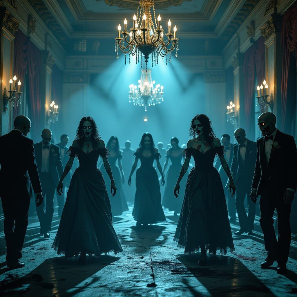 Gothic Horror Zombies at Decaying Prom Night