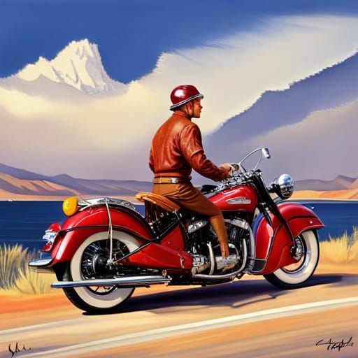 1948 Indian Motorcycles Chief on the Road