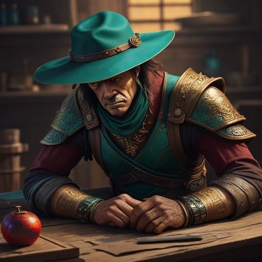 Artisan Handcrafting Leather Hat in Fantasy Style