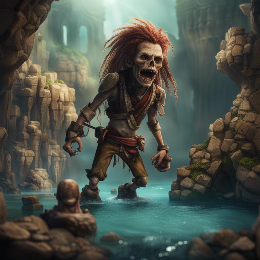 Pirates Hide Treasure on Tropical Beach: Digital Matte Paint...