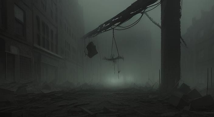 Sinister Dreamscape: Abandoned Noose in Fog
