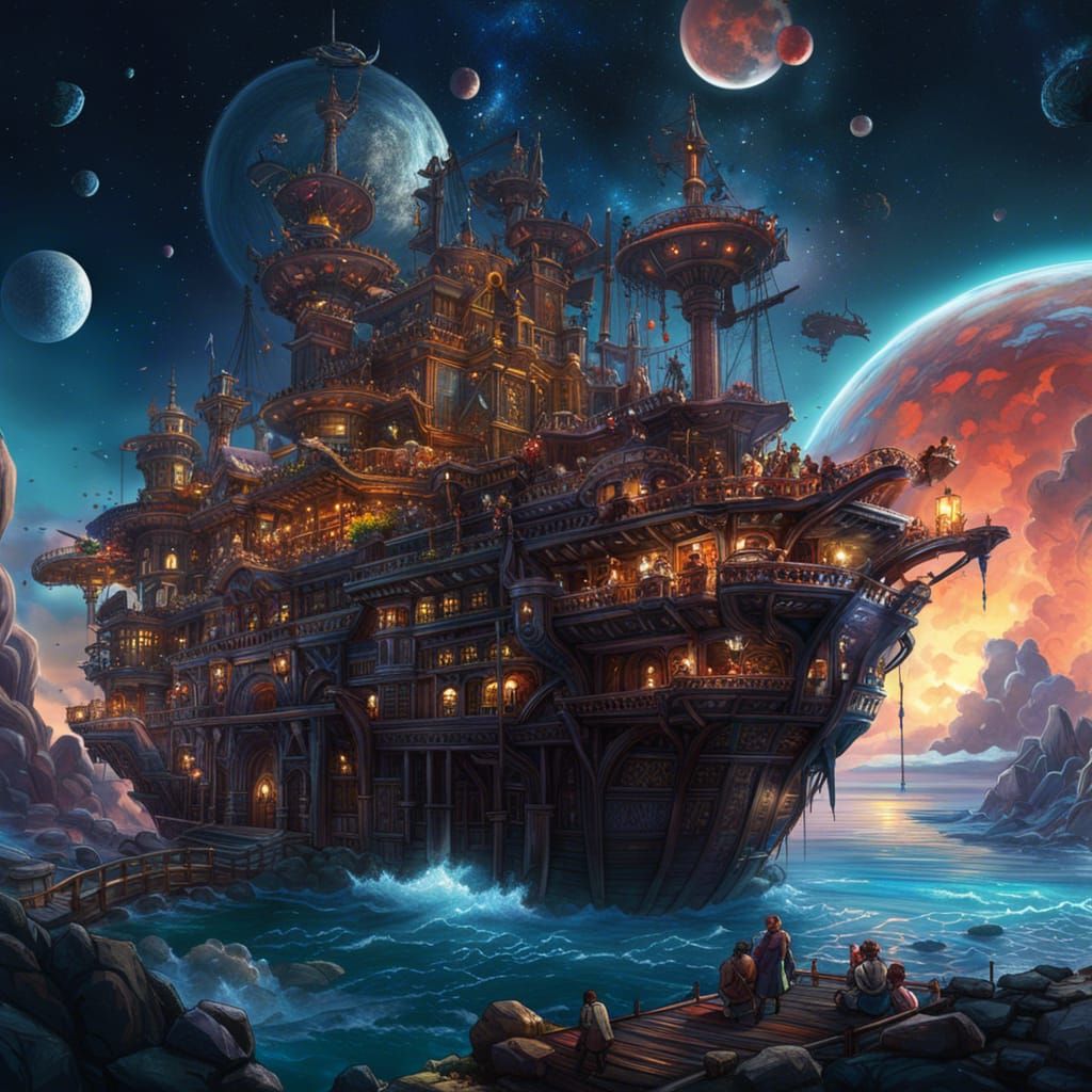 Space Pirates Having Fun at a Pirate Resort Hideaway!