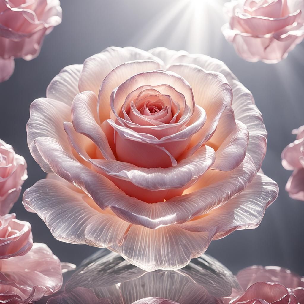 Crystal Rose in Heavenly Light