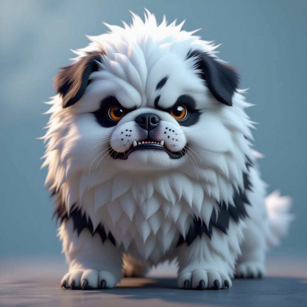 prehistoric fluffy Tibetan Spaniel