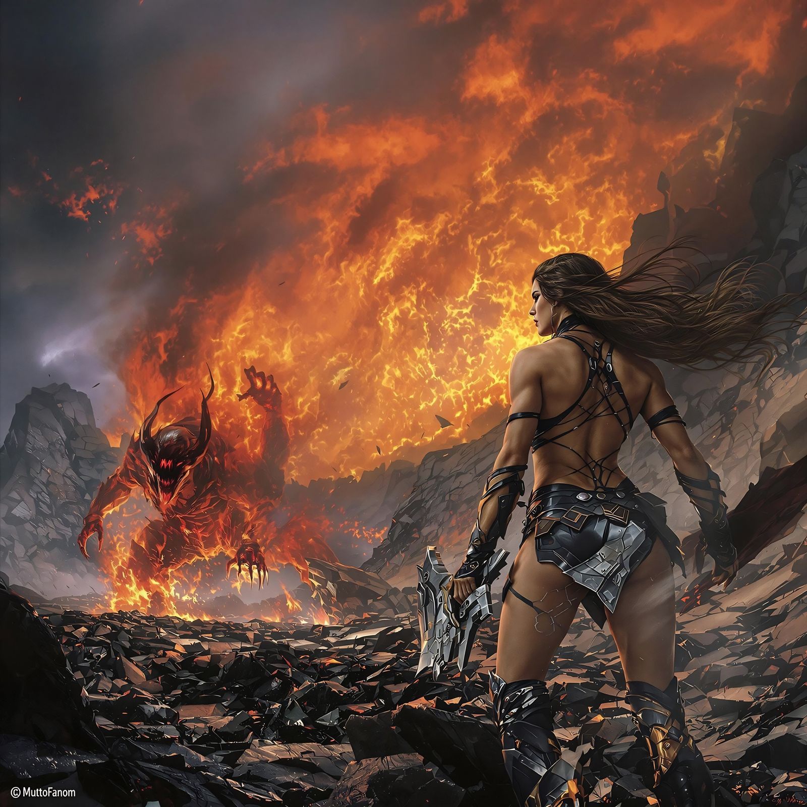 Photorealistic and ultra detailed picture of a warrior woman...