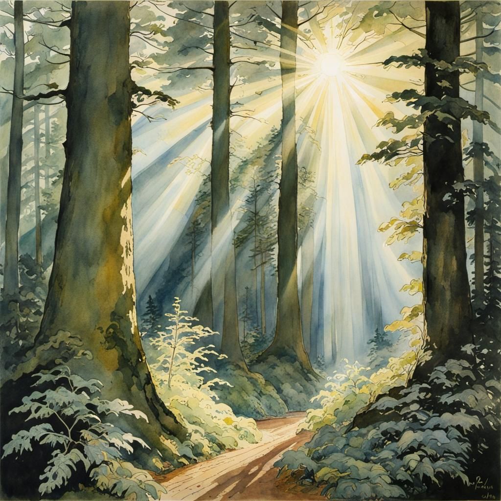 Komorebi: Sun Rays Through Forest Canopy