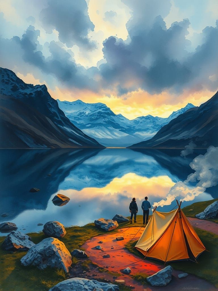 Camping by the lake