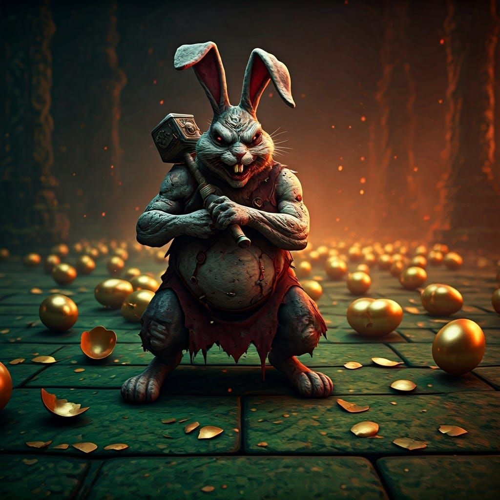 Dark Easter Bunny Warlord in Twisted Fantasy Realm