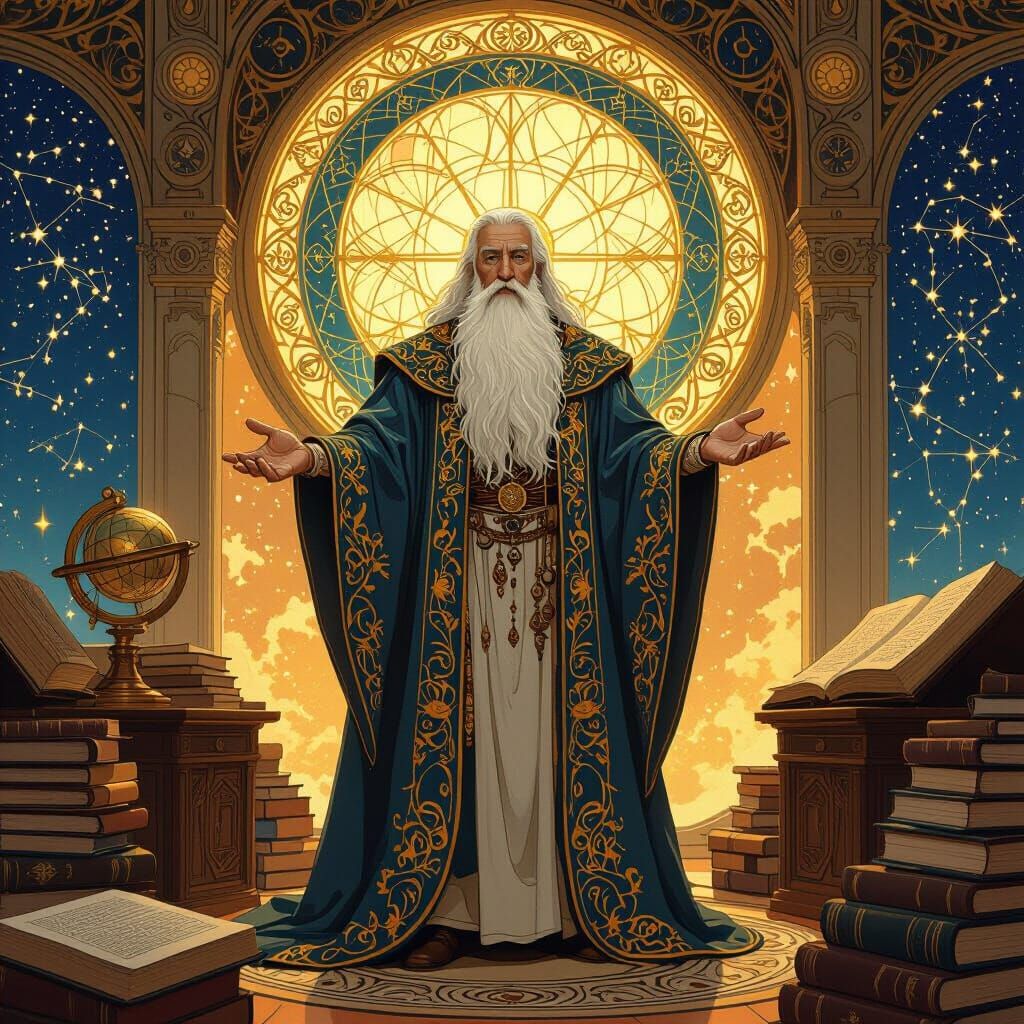 Celestial Map Room in Art Nouveau Style