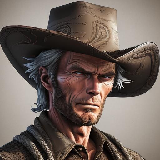 western Clint Eastwood abstract