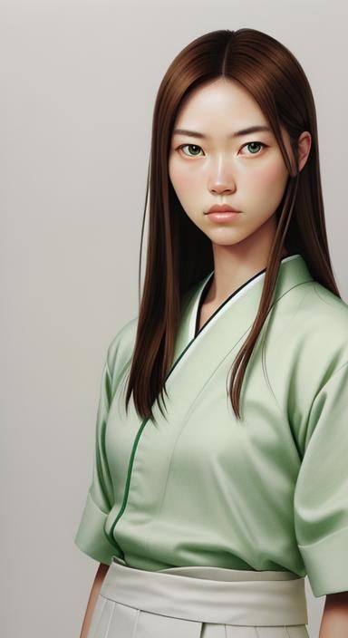 Hyper-Realistic Pencil Portrait of Japanese Girl