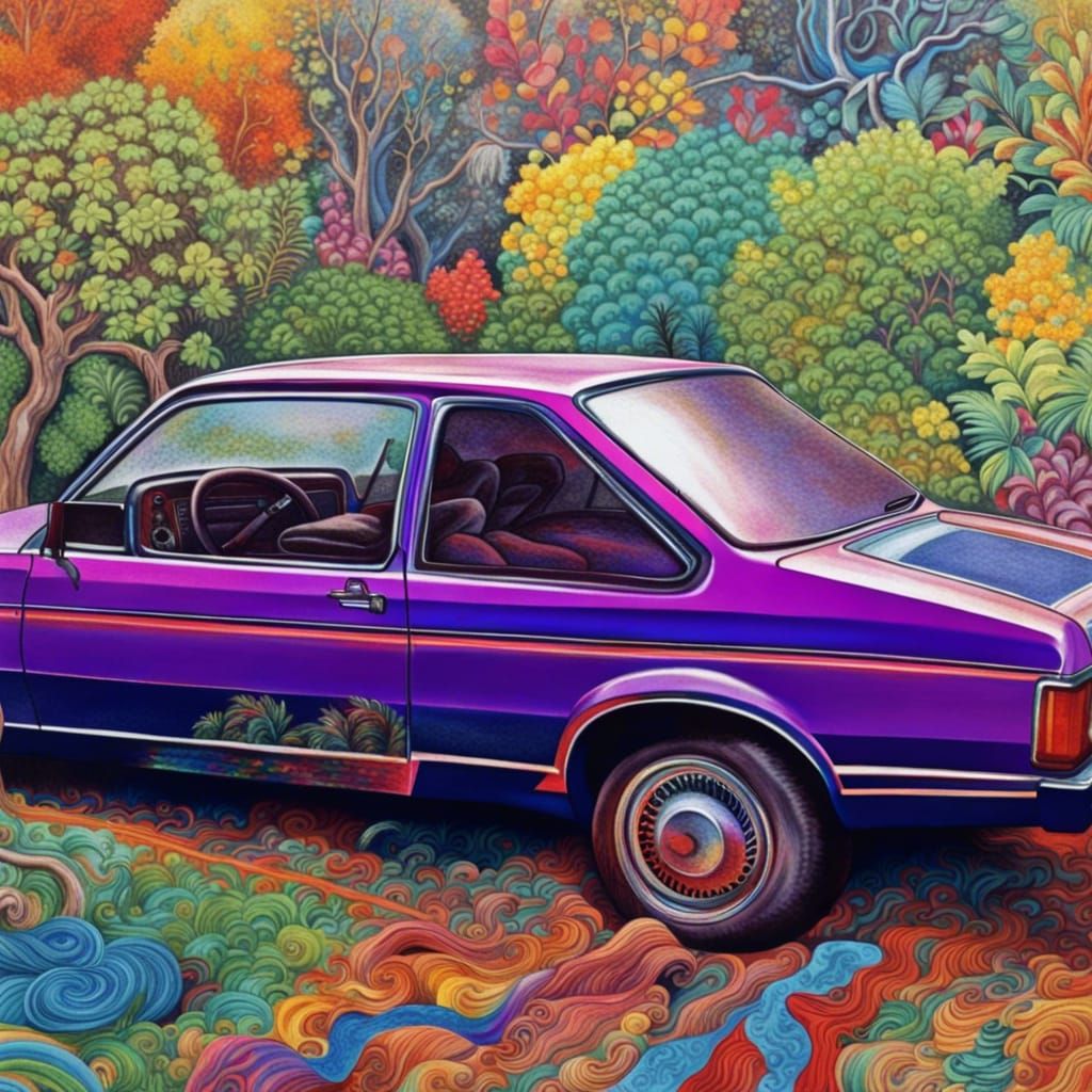 Vintage Red 1982 Ford Escort in 1980s Style