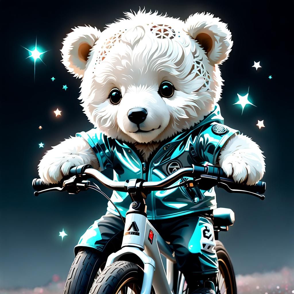 Teddy Bear on Bike with Shiny Aura