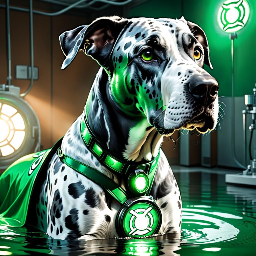 Great Dane Superhero in a Lab