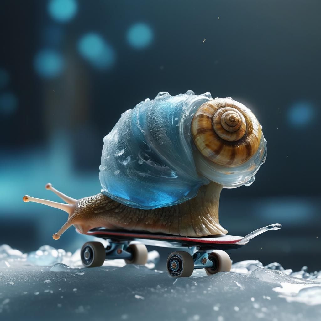 snail anime in Ice Art