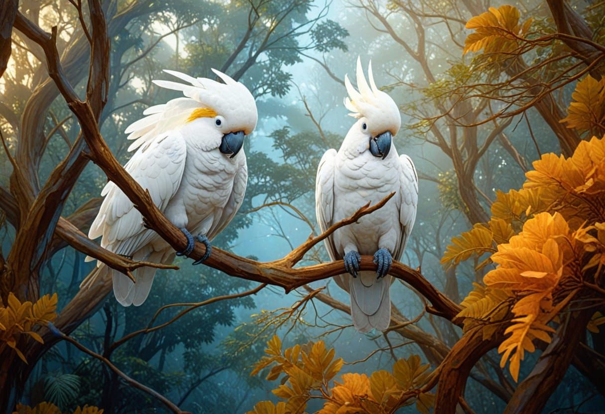 Cockatoos.