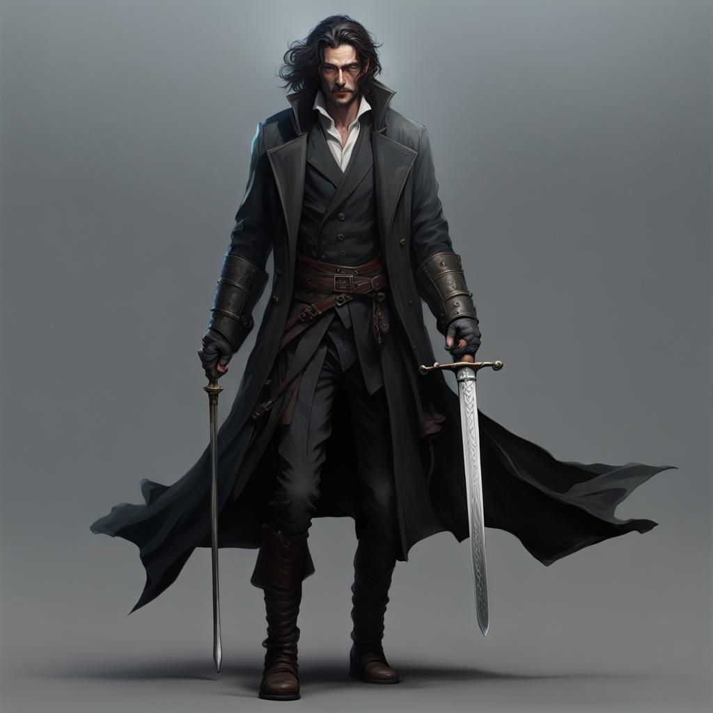 Dark Fantasy Swordsman with Volumetric Lighting