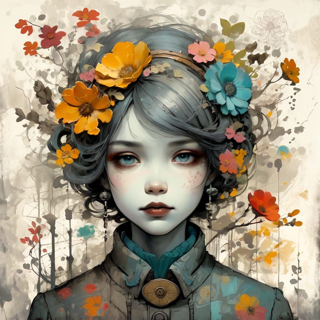 Resplendent Grungy Blossoms in Vivid Colors