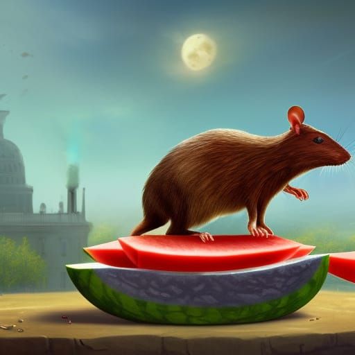 Giant Rat Watermelon Feast at White House