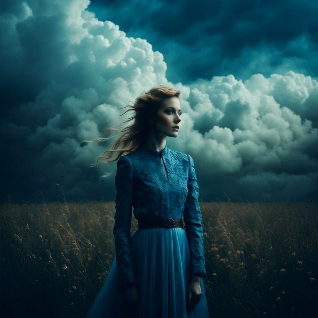 Vibrant Azure Sky in Epic Cinematic Style