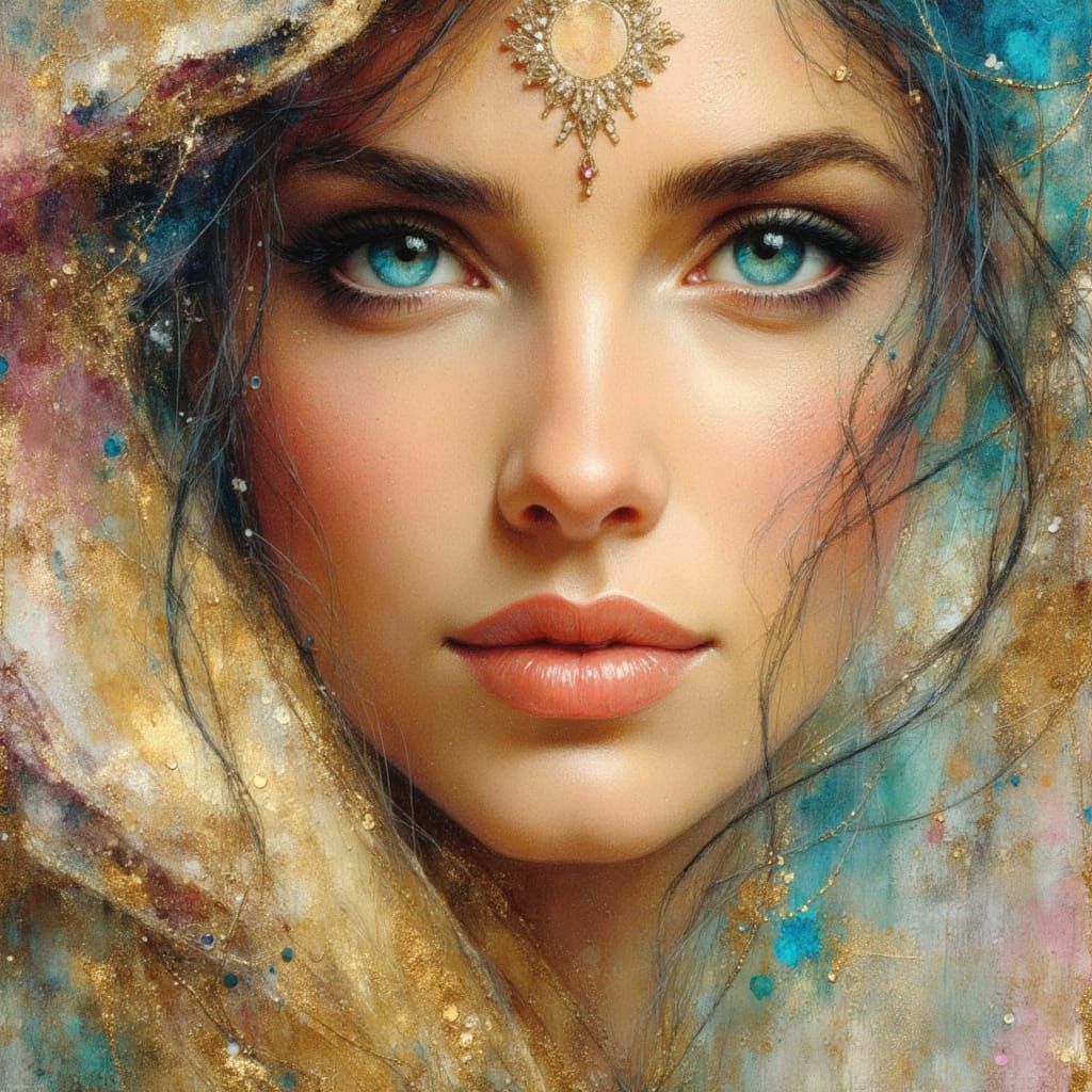 Elegant Princess in Oil with Dry Brush Technique