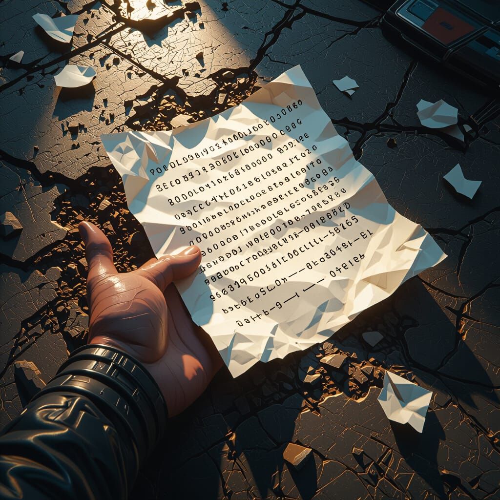 Concept Art of Hand Emerging with Coded Paper