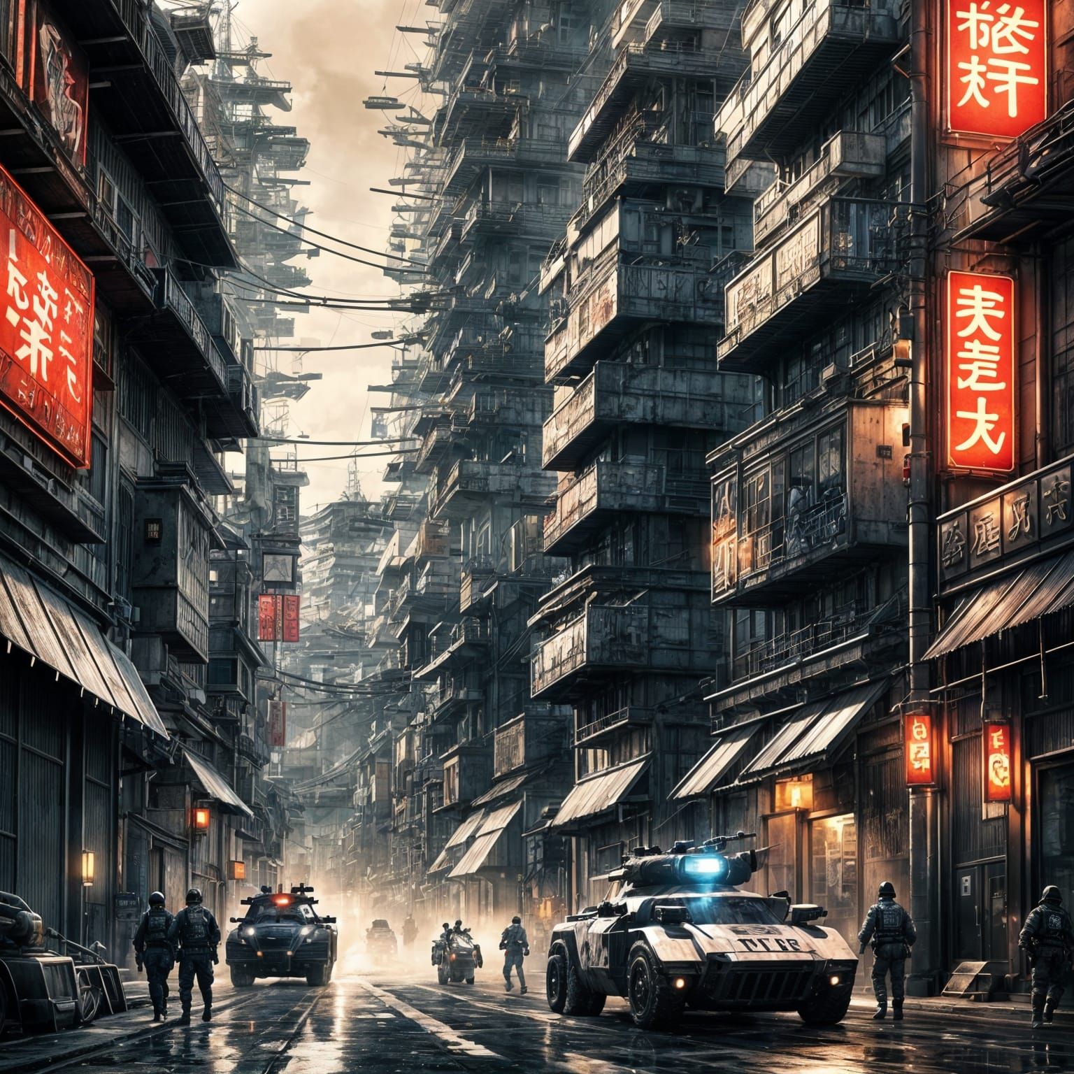 Epic Cinematic Tokyo Prime Citadel in a Dramatic Atmosphere