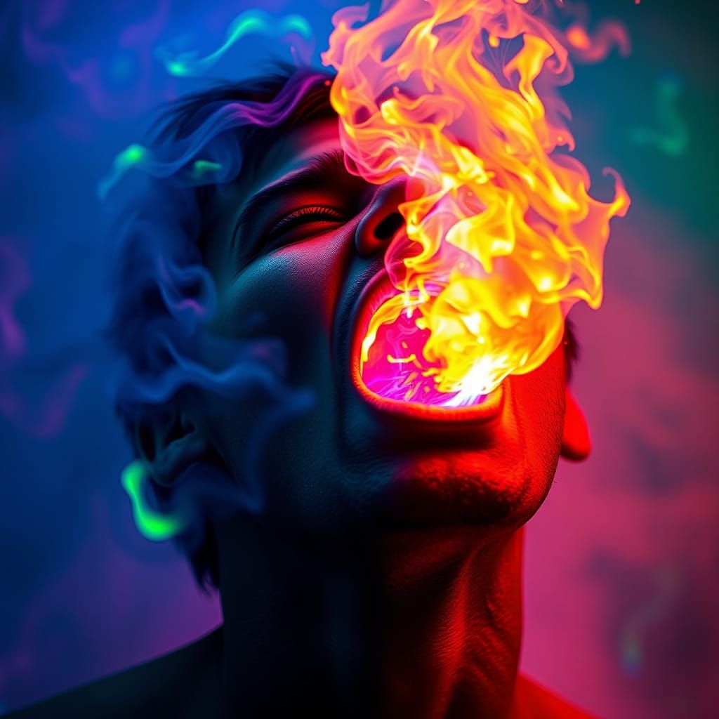 Rainbow Fire Breath: Fantasy Concept Art