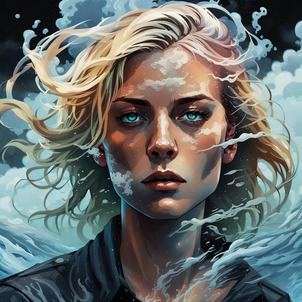 Edgy Woman Portrait in Dynamic Triadic Colors