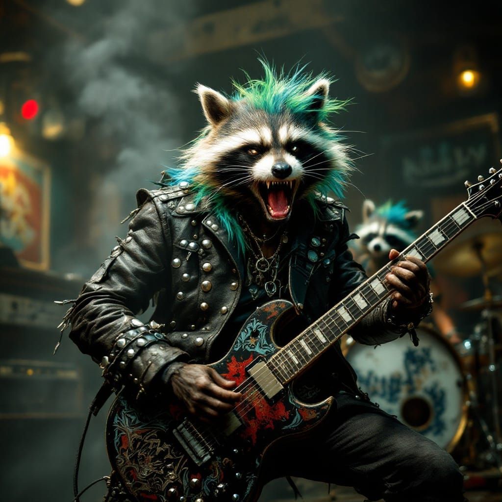 Raccoon Punk Band Rocks a Smoky Pub