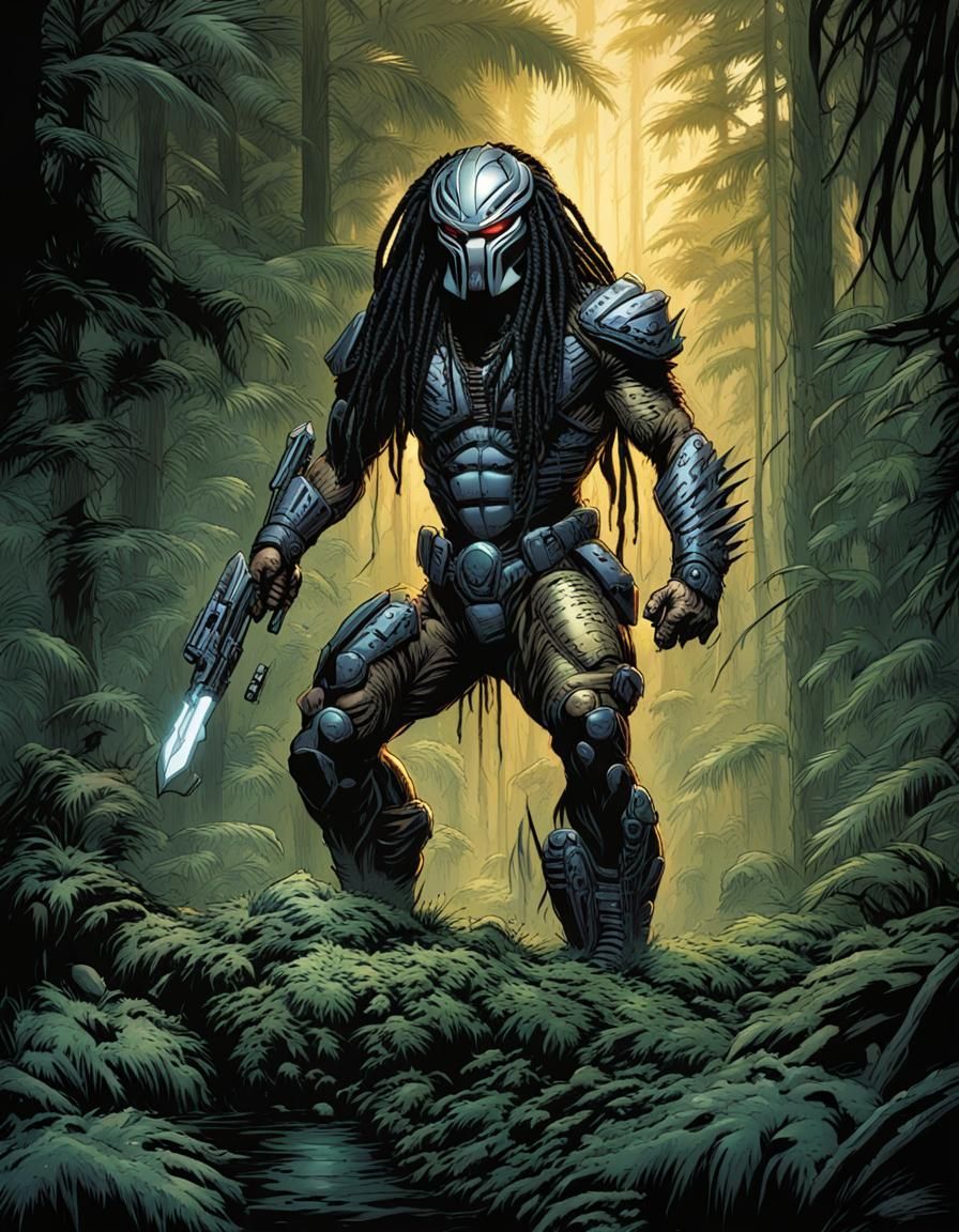 Predator Comic Book Art by Brooks and Mumford
